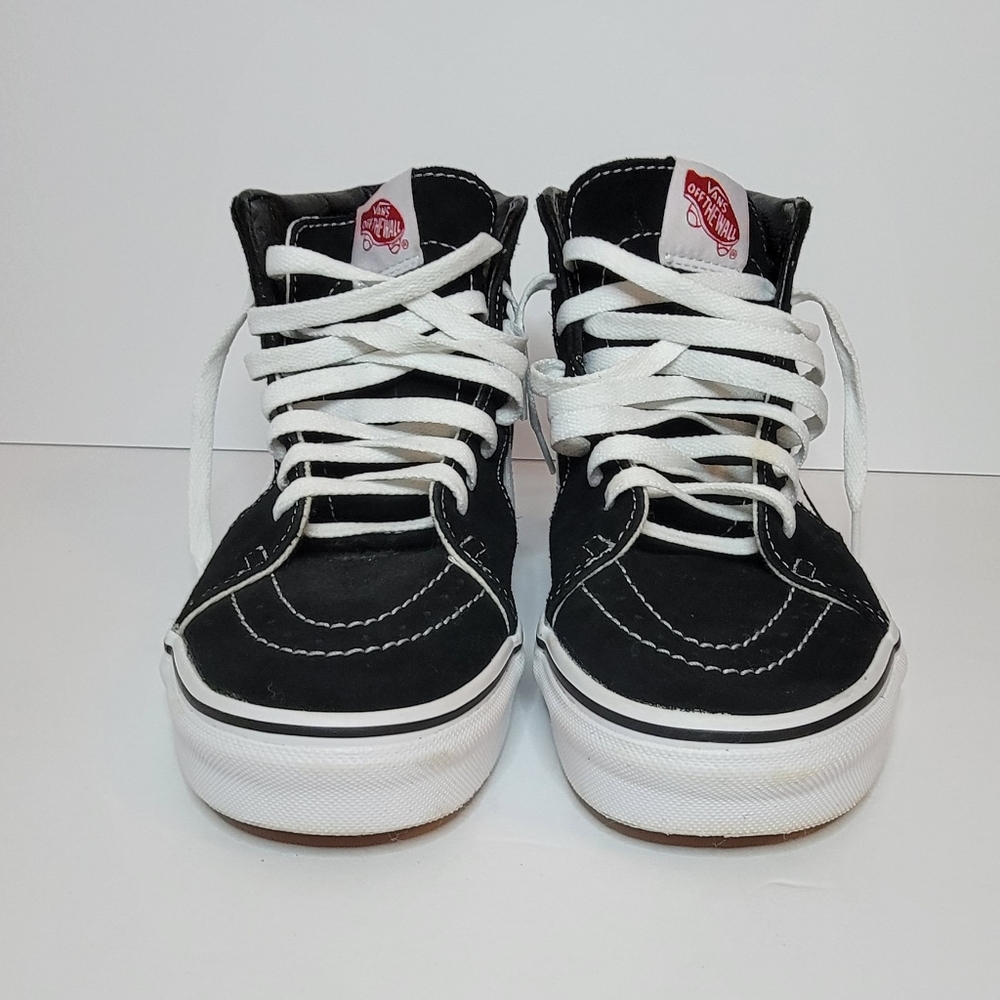 Vans SK8 HI Mens Black White Canvas High Top Skateboard Shoe 6.5